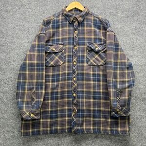 Polar King Shirt Jacket Men's 2XL Plaid Flannel Lined Button Up Warm Workwear
